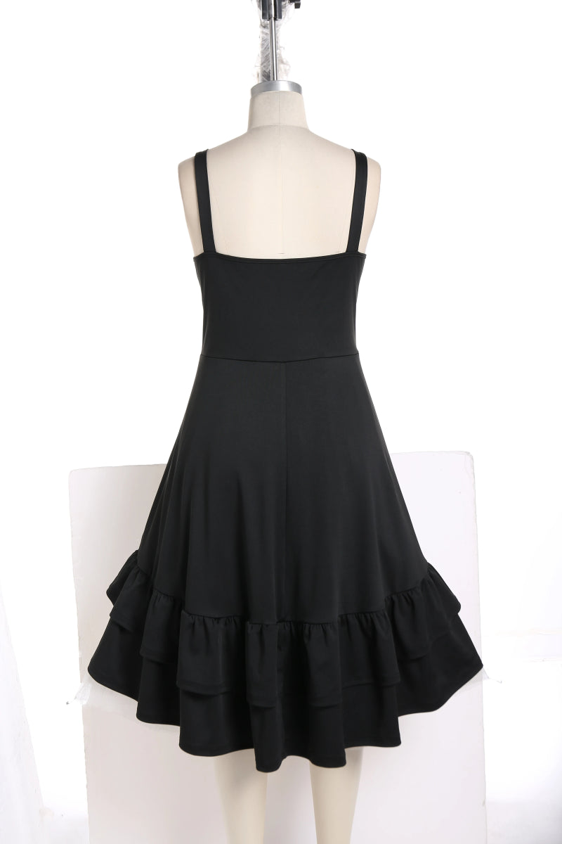 Robe Vintage Année 50 grande taille noir - Louise Vintage