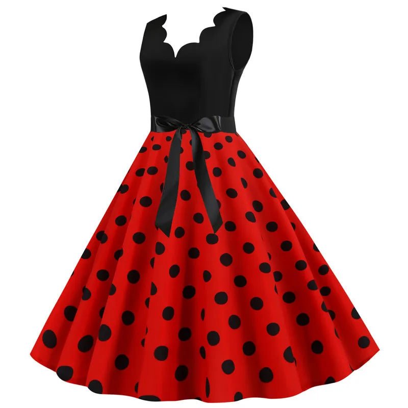 Robe Vintage Année 50 Grande Taille Rouge - Louise Vintage