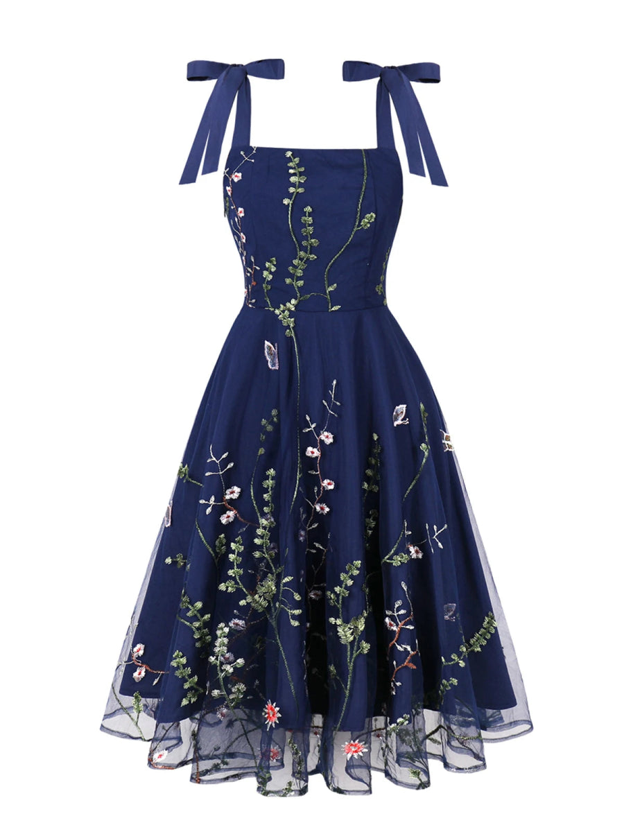 Robe Vintage Année 50 Soir Marine - Louise Vintage