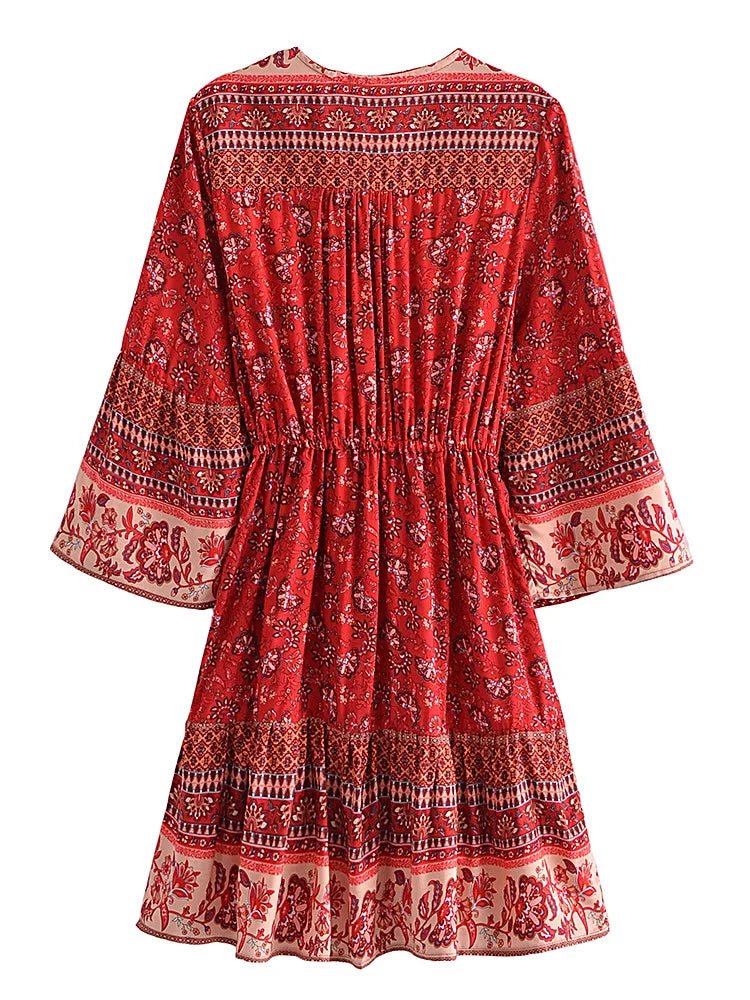 Robe Vintage Année 70 Rouge et Blanche - Louise Vintage