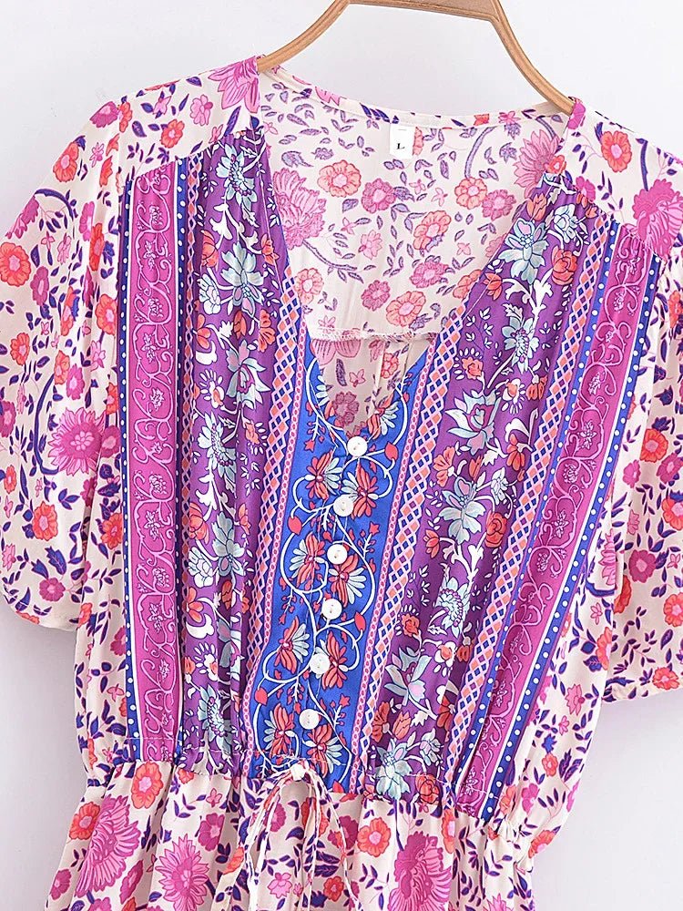 Robe Vintage Année 70 Violet - Louise Vintage