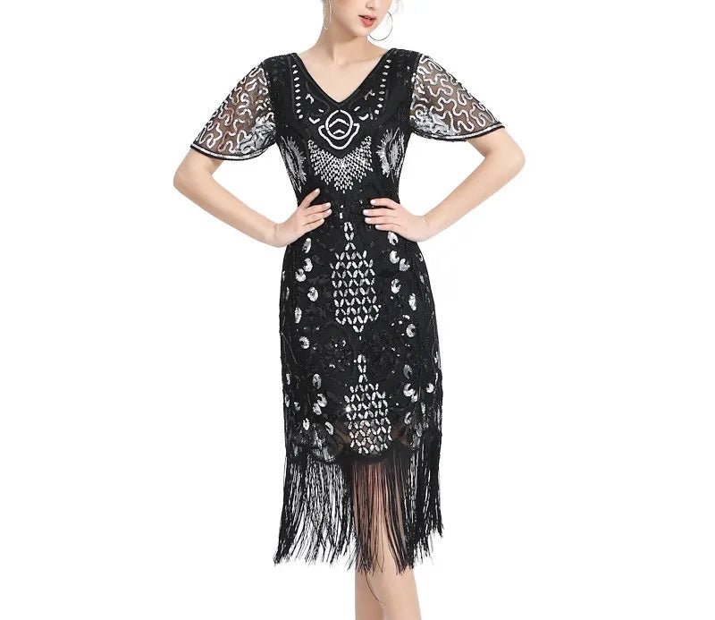Robe Vintage Années 20 Grande Taille Noir - Louise Vintage
