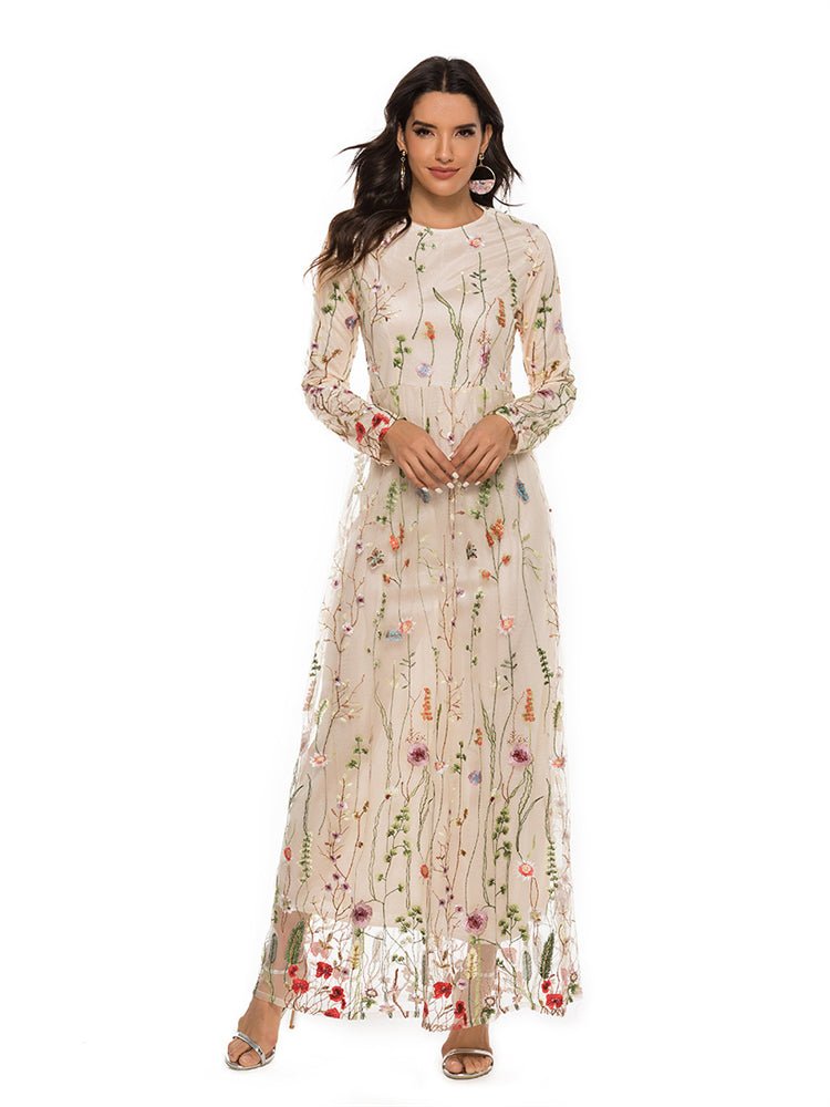 Robe Vintage Années 40 Longue Champagne - Louise Vintage