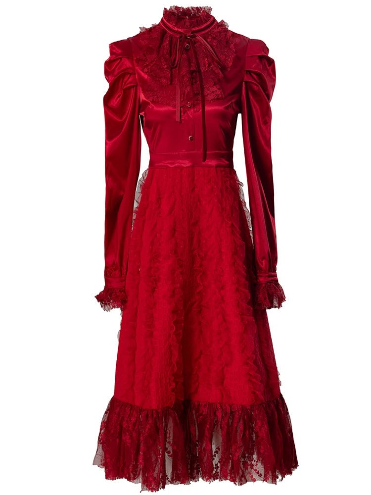 Robe Vintage Années 40 Rouge Taille Haute - Louise Vintage