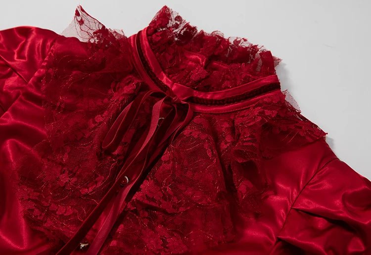 Robe Vintage Années 40 Rouge Taille Haute - Louise Vintage