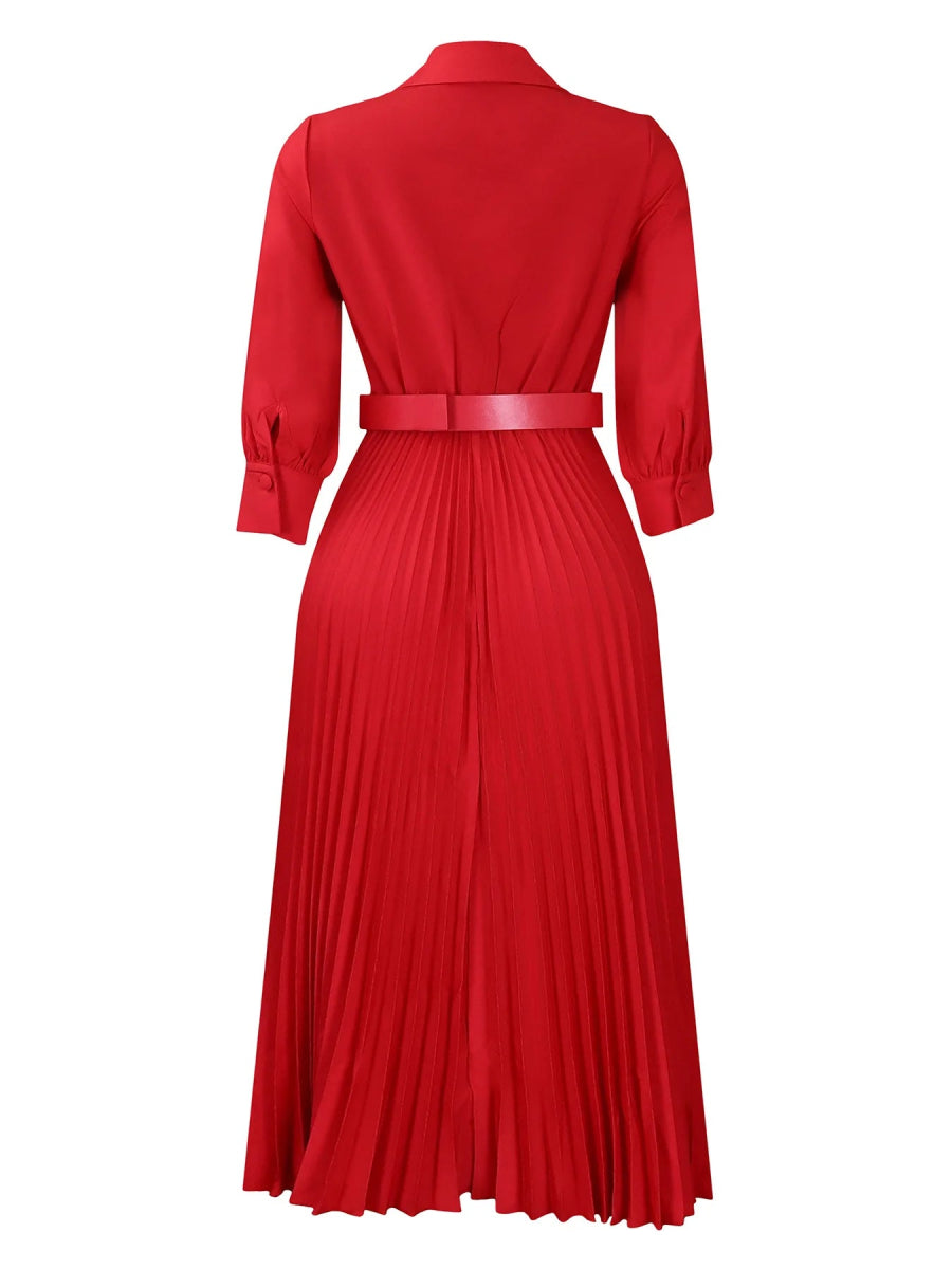 Robe Vintage Années 40 Taille Haute Rouge - Louise Vintage