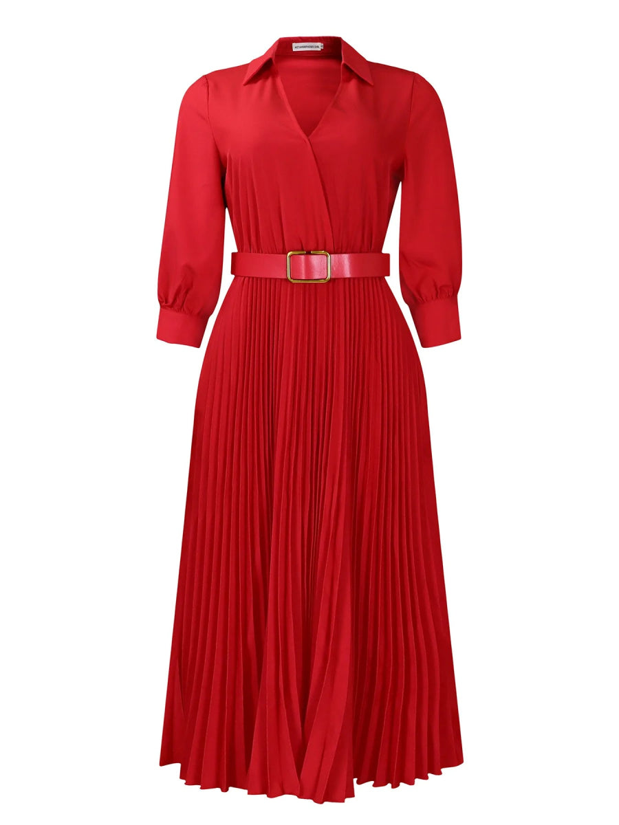 Robe Vintage Années 40 Taille Haute Rouge - Louise Vintage