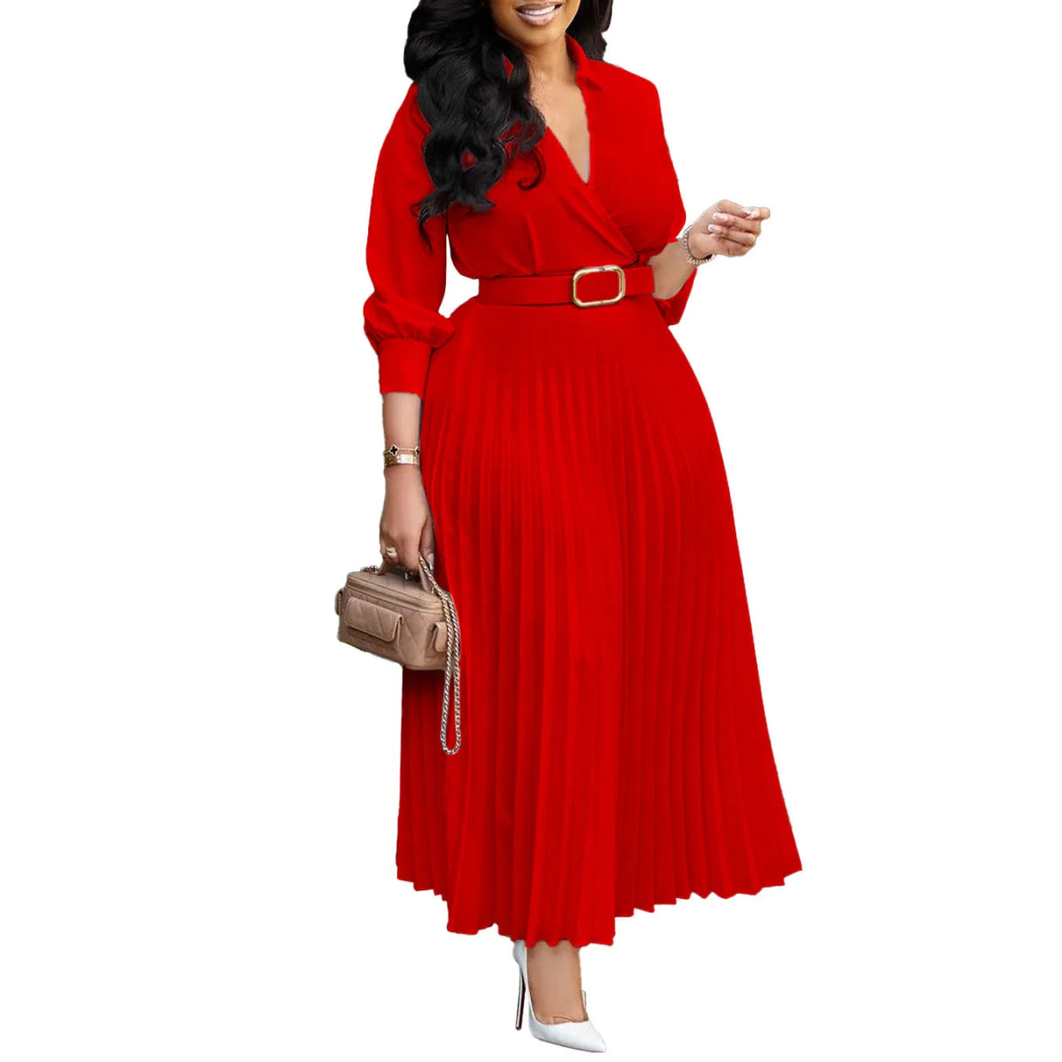 Robe Vintage Années 40 Taille Haute Rouge - Louise Vintage