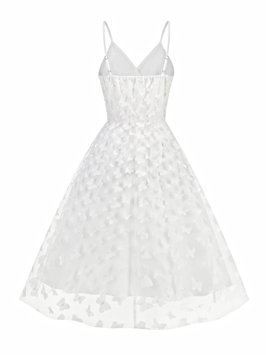 Robe Vintage Blanche Broderie - Louise Vintage