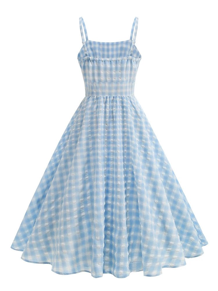 Robe Vintage Bleu Carreaux - Louise Vintage