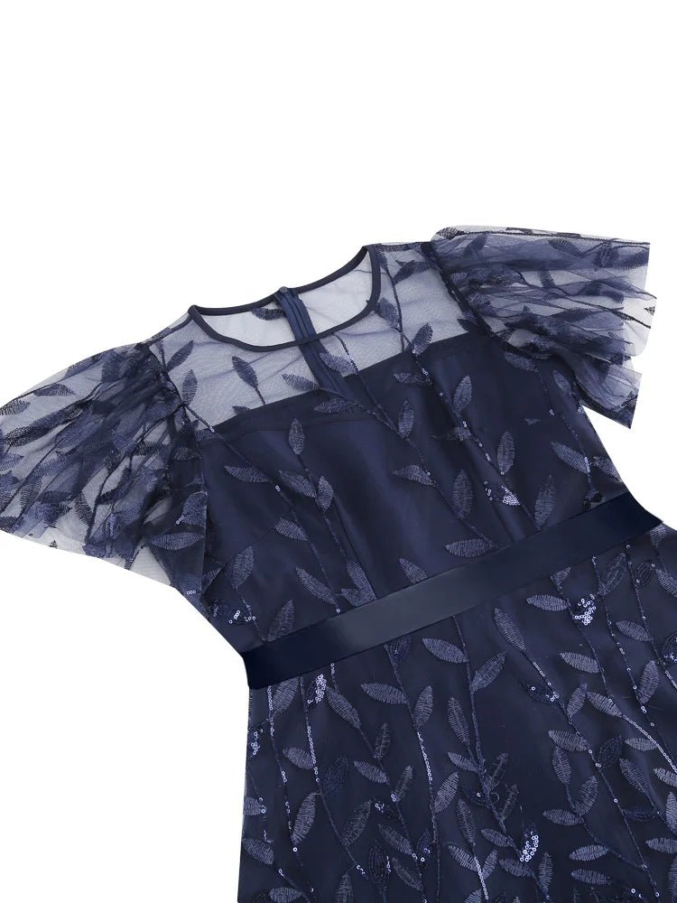 Robe Vintage Broderie Bleu - Louise Vintage