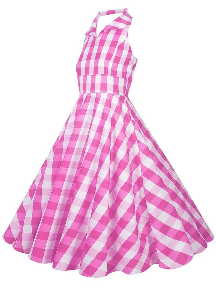 Robe Vintage Dentelle Carreaux - Louise Vintage