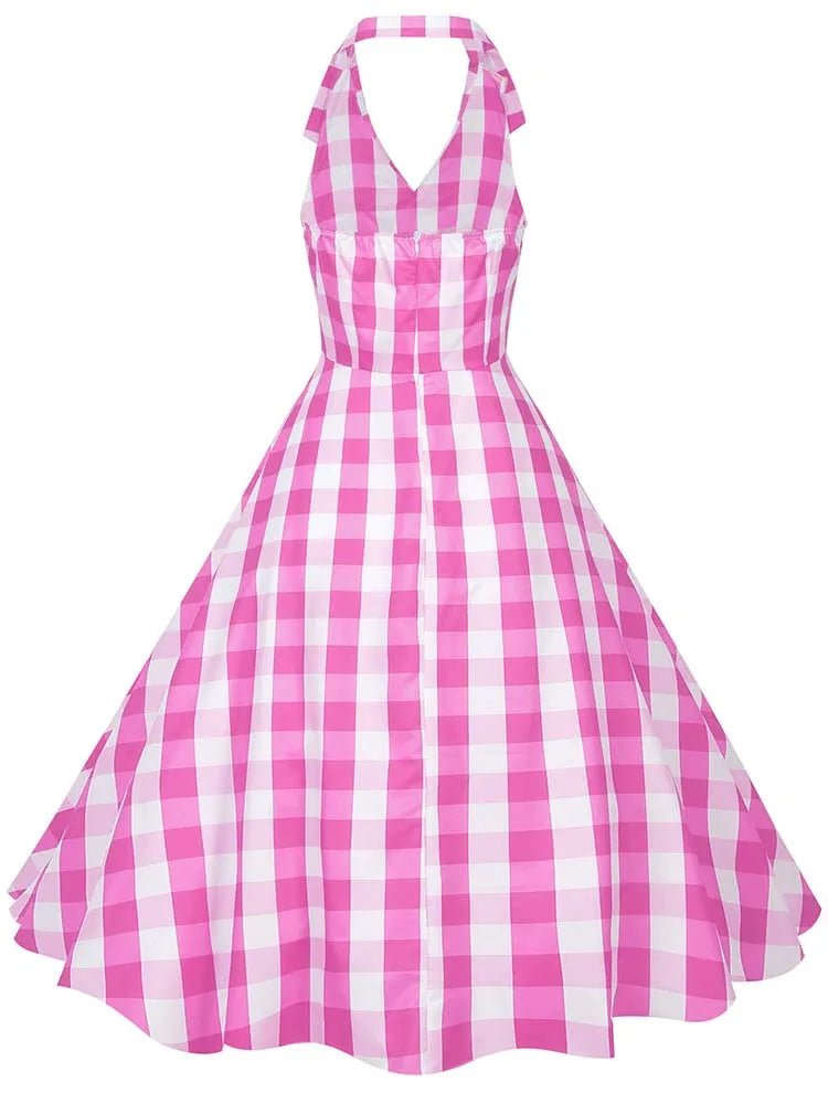 Robe Vintage Dentelle Carreaux - Louise Vintage