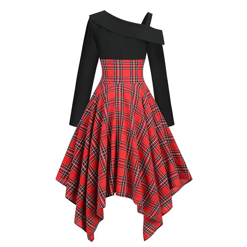 Robe Vintage Ecosse Noir - Louise Vintage