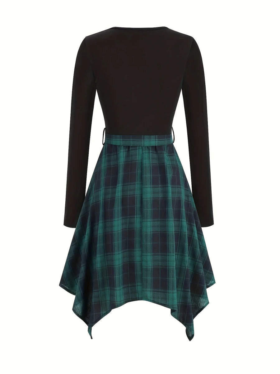 Robe Vintage Ecosse Noir - Louise Vintage