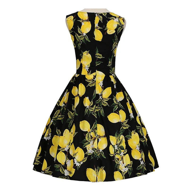 Robe Vintage Grande Taille Années 50 Citron - Louise Vintage