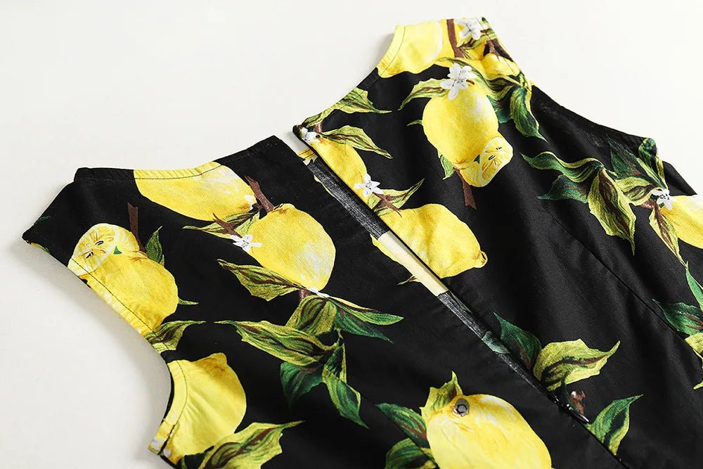 Robe Vintage Grande Taille Années 50 Citron - Louise Vintage