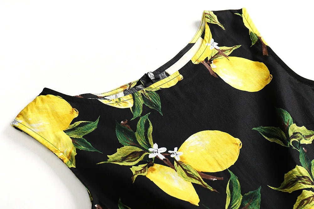 Robe Vintage Grande Taille Années 50 Citron - Louise Vintage