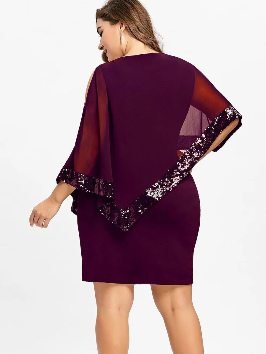Robe Vintage Grande Taille Bordeaux uni - Louise Vintage