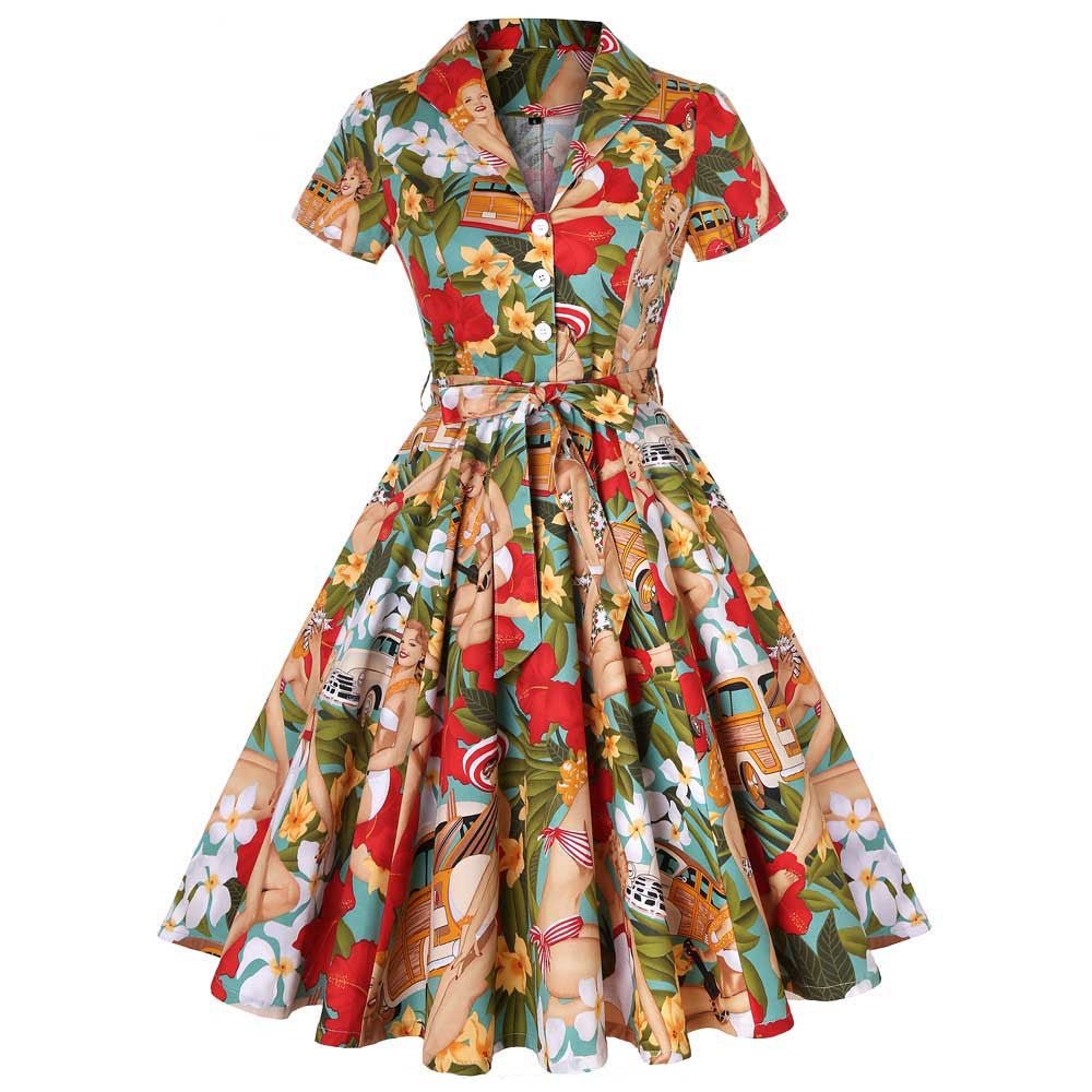 Robe Vintage Grande Taille Nature été - Louise Vintage