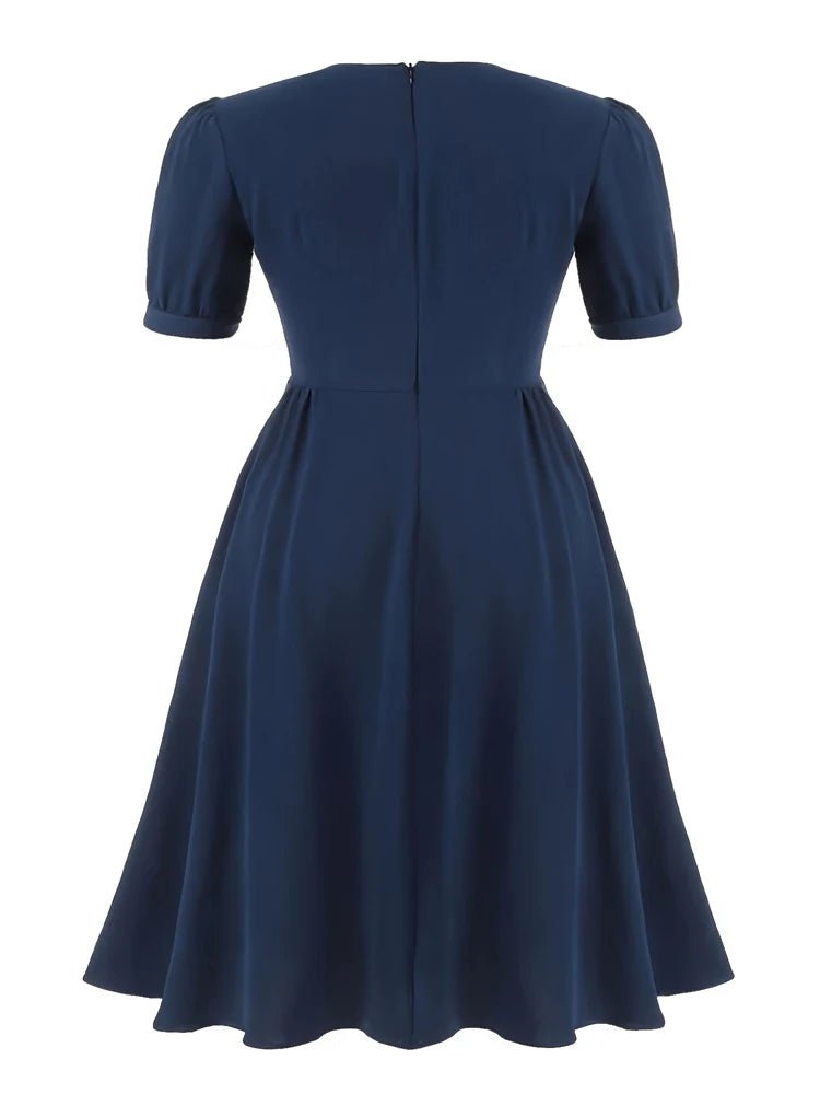 Robe Vintage Grande Taille Rayée Bleu - Louise Vintage