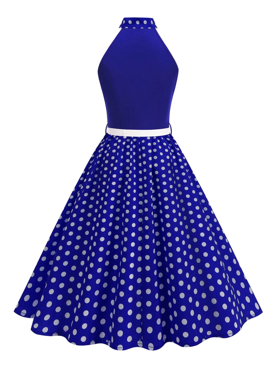Robe Vintage Grande Taille Rétro Bleu - Louise Vintage