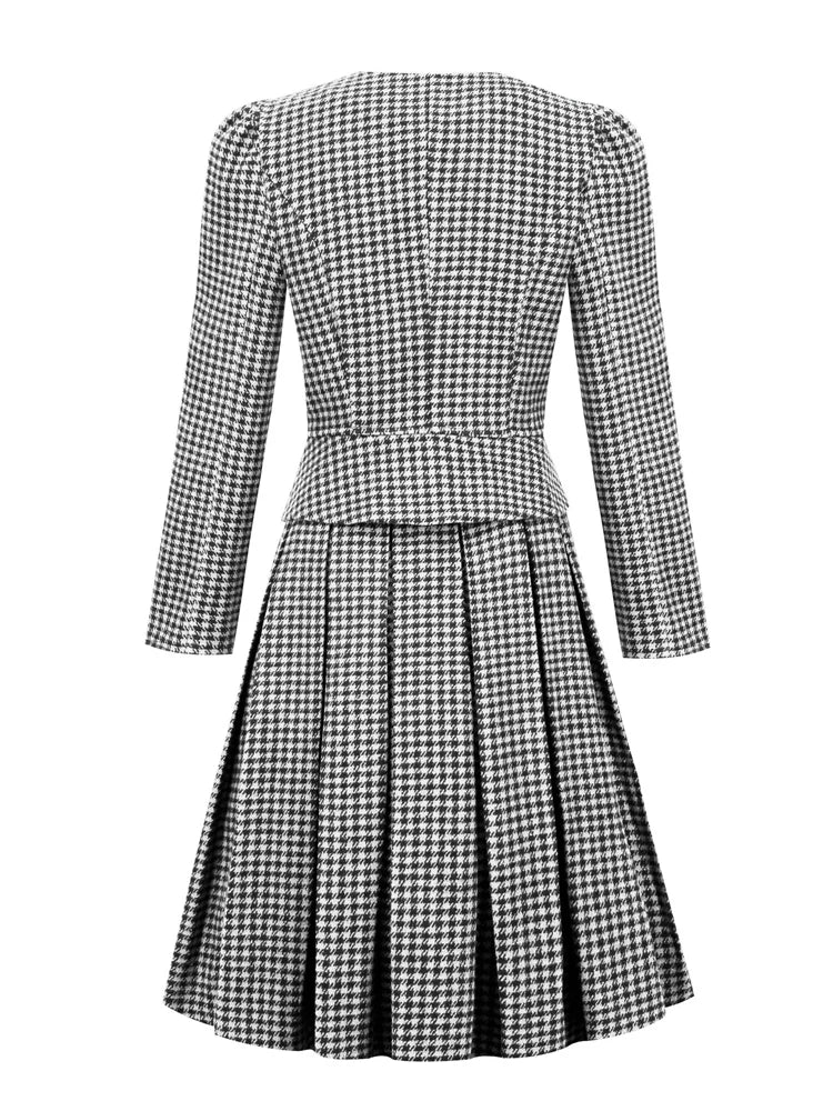 Robe Vintage Grise Carreaux - Louise Vintage