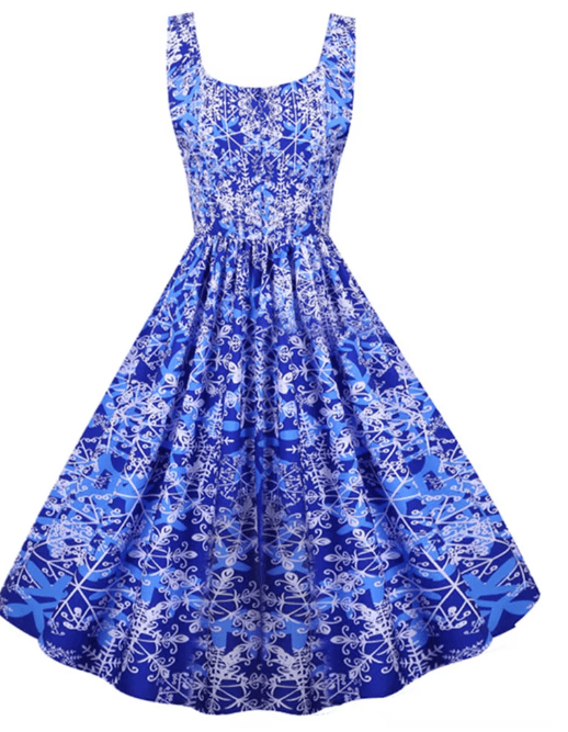 Robe Vintage Hiver Ciel Noel - Louise Vintage