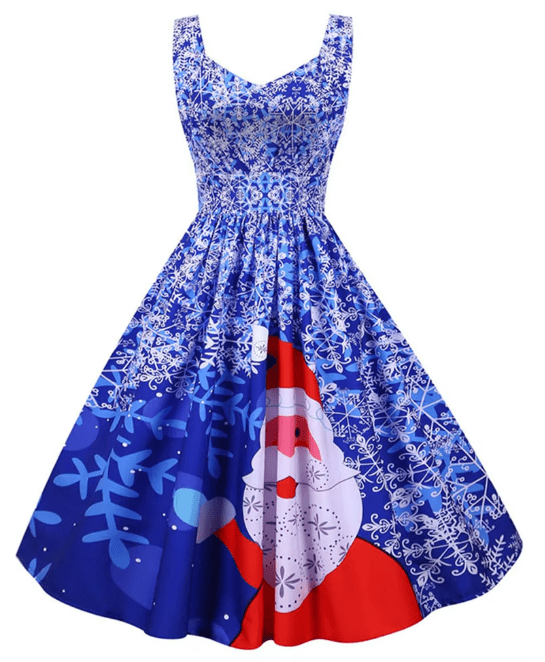 Robe Vintage Hiver Ciel Noel - Louise Vintage