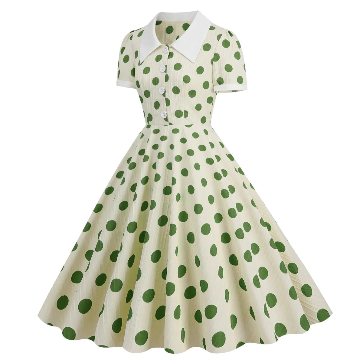 Robe Vintage Midi Beige - Louise Vintage