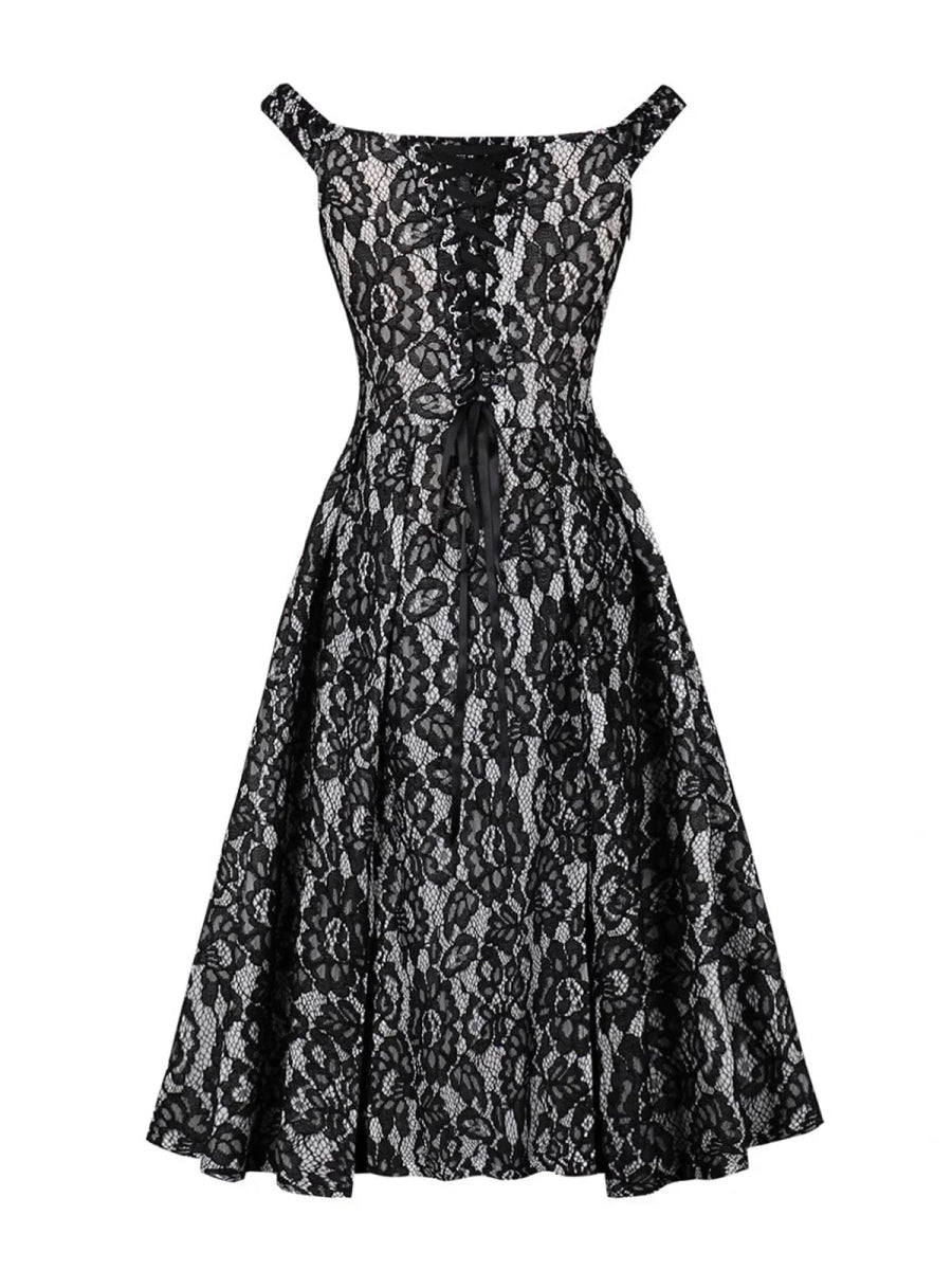 Robe Vintage Noire Argent - Louise Vintage