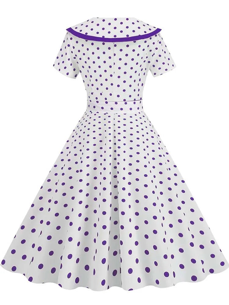 Robe Vintage Pin Up Violet Pois - Louise Vintage