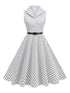 Robe Vintage Romantique Blanc Noir - Louise Vintage
