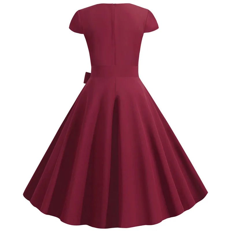 Robe Vintage Romantique Bordeaux - Louise Vintage