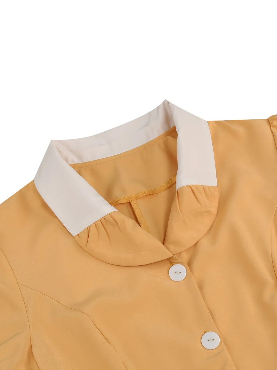 Robe Vintage Romantique Jaune - Louise Vintage