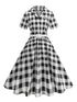 Robe Vintage Romantique Noir Carreaux - Louise Vintage
