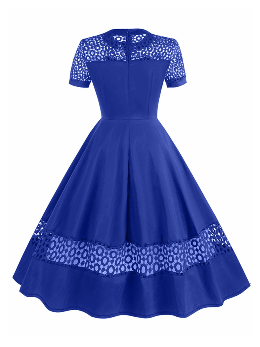Robe Vintage Taille Haute Bleu - Louise Vintage