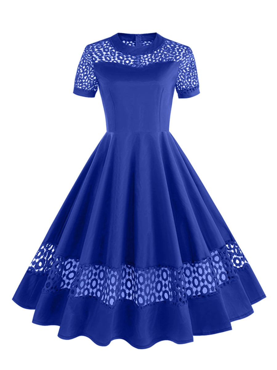 Robe Vintage Taille Haute Bleu - Louise Vintage