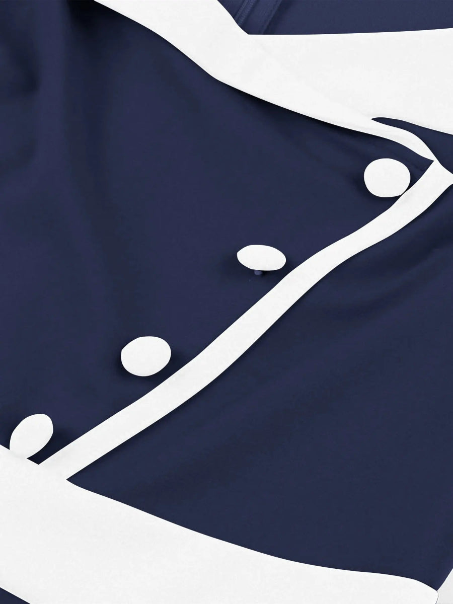 Robe Vintage Taille Haute Marine - Louise Vintage