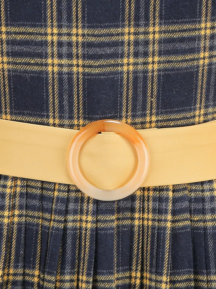 Robe Vintage Tartan Noir - Louise Vintage