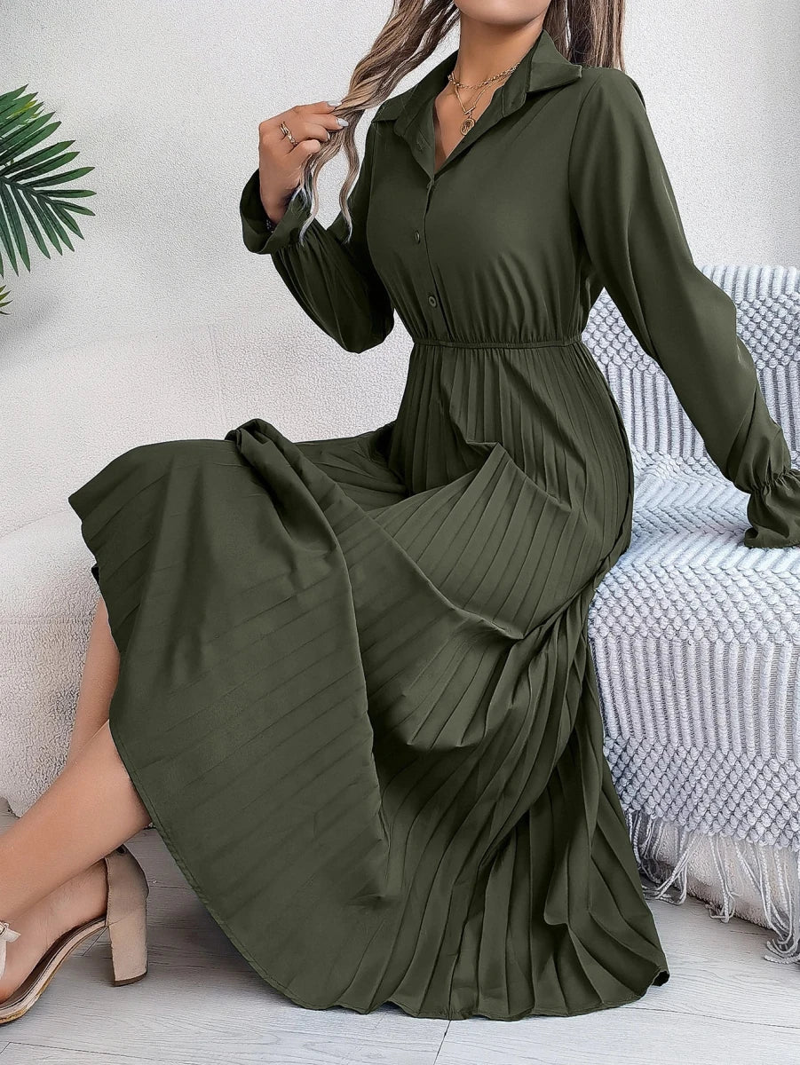 Robe Vintage Vert Manches Longues - Louise Vintage