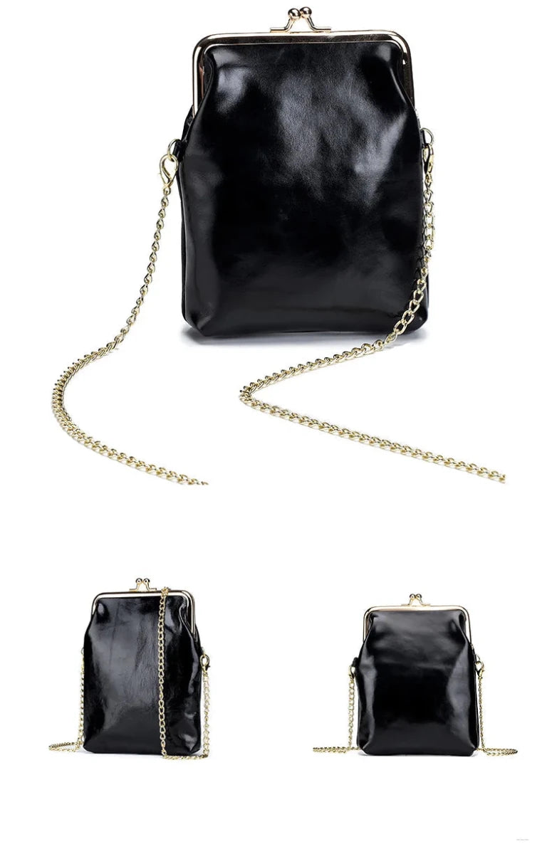 Sac à Main Vintage Cuir Pas Cher Noir - Louise Vintage