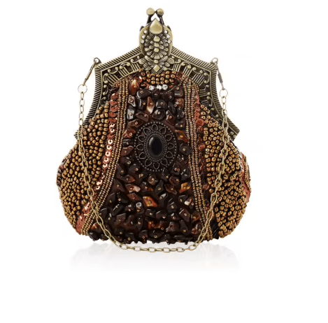 Sac Vintage Années 20 Luxe Marron - Louise Vintage