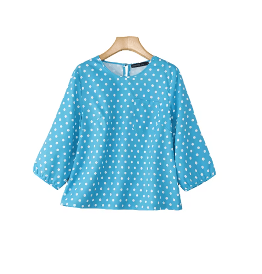 Top Vintage Bleu Pois - Louise Vintage