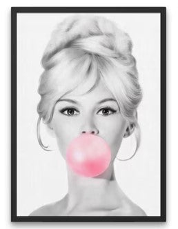 Affiche Vintage Bubble Gum Brigitte Bardot - Louise Vintage