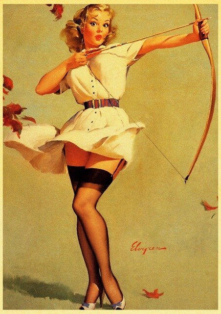Affiche Vintage Elvgren Tir à L&