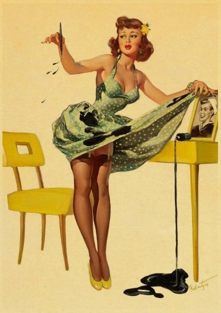 Affiche Vintage<br> Pin Up Encre - Louise Vintage