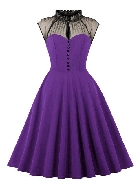 Année 50 Femme Robe Violette - Louise Vintage