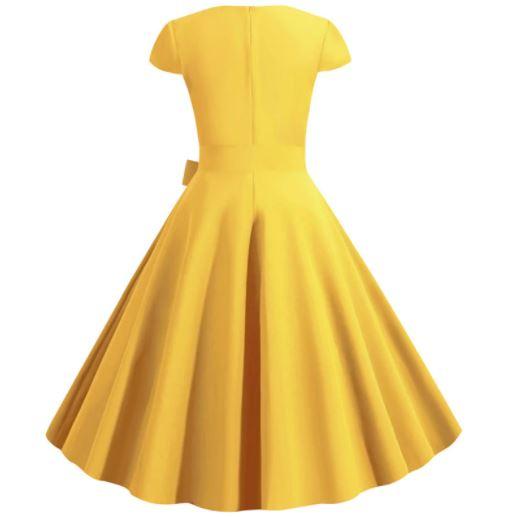 Années 50 Robe Vintage Jaune - Louise Vintage