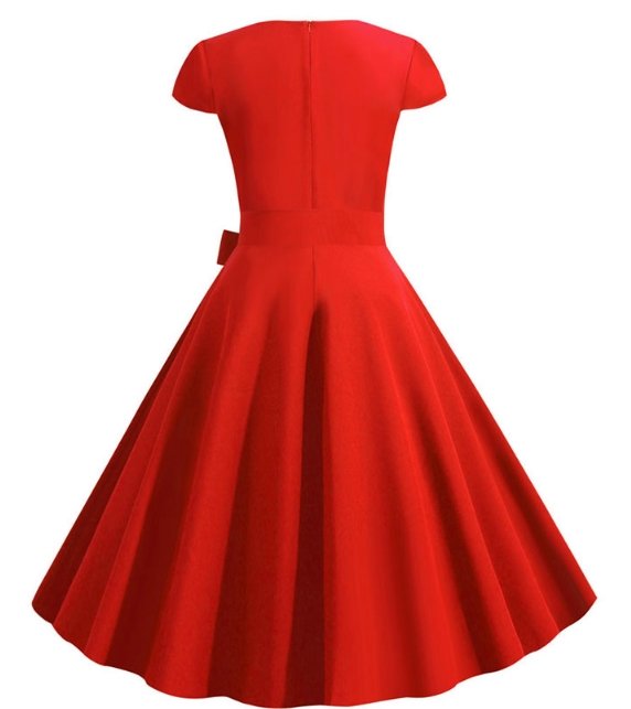 Années 50 Robe Vintage Rouge - Louise Vintage